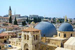 Israels, Jerusalemer Bezirk, Jerusalem. Hochwinkelansicht der Kirche des heiligen Grabes