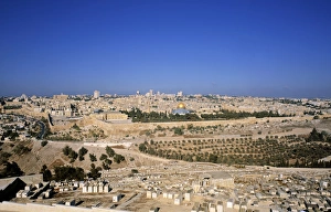 Drucke von Jerusalem von dem Felsen des Golgentales, Israel Jerusalemer Kulturerbestätten Drucke: Jerusalem vom Berg