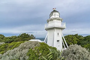 Katikipunkt Felsenleuchte der Peninsel von Moeraki im Bezirk Waitaki in der Region Otago auf der Südinsel Neuseeland