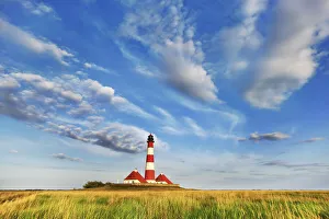 Westerhever Lighthouse Drucke: Lighthouse Westerhever - Germany, Schleswig-Holstein, North Frisia, Eiderstedt