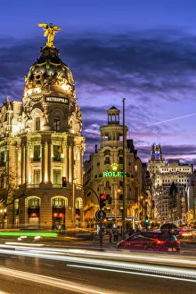 Edificio Metropolis oder Gebäude der Stadtmetropole in Madrid im Gemeinschaft von Kastilien und León Spanien