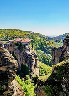 Varlaam Monastery Drucke: Monastery of Varlaam, elevated view, Meteora, Thessaly, Greece