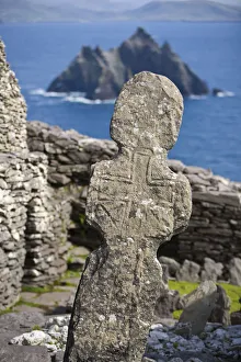 Mönchsiedlung auf dem Felsen Skellig Michael im Grafschaft Kerry in Irland