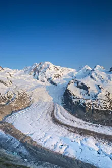 Western Europe Scenery Photos Drucke: Monte Rosa range & Gornergletscher, Zermatt, Valais, Switzerland