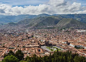 Cusco Peru Drucke: Old Town, elevated view, Cusco, Peru