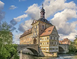 Altes Rathaus am Regnitzer Brückchen in Bamberg im oberfränkischen Landkreis und der Stadt Bamberg