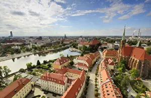 Drucke von Der Stadtteil Ostrow Tumski (Dominsel) und der Fluss Odra in Wrocław, Polen Polen Drucke: Der Stadtteil Ostrow Tumski (Dominsel) und der Fluss Odra in Wrocław, Polen