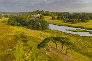 England Countryside Scenery Drucke: Powderham Castle and grounds, Devon, England. Autumn (september) 2021