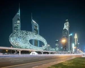 Museum des Zukunfts an der Sheikh Zayeds Straße im Stadtzentrum von Dubai in den Vereinigten Arabischen Emiraten