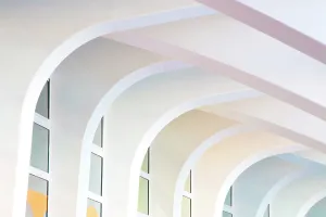 Southern Europe Cityscape Drucke: Pattern of repeated columns and buttresses