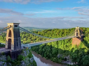 Clifton-Hängebrücke Drucke: Brücke von Clifton am Sonnenaufgang in Bristol, England und Vereinigtes Königreich