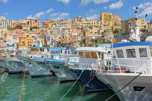 Coastal Scenery In Italy Drucke: View of Sciacca harbour, Sciacca, Agrigento district, Sicily, Italy