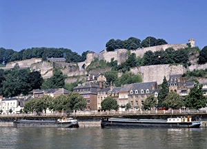 Drucke von Fluss Maas und Burg, Namur, Belgien Fluss Drucke: Fluss Maas und Festung
