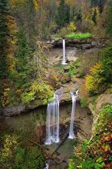 Bavaria Waterfalls Drucke: Scheidegger Waterfalls, Scheidegg, Bavaria, Germany