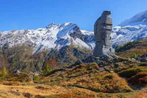 Swiss Alps Landscape Photography Drucke: Simplon eagle statue, Simplon pass, Valais, Switzerland