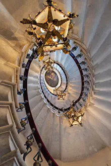 Friuli Venezia Giulia Landmarks Drucke: Spiral stairs in Duino castle, Duino, province of Trieste, Friuli Venezia Giulia, Italy
