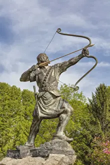 Bildhauerei Drucke: Statue von Arash dem Bogenschützen, Saadabad-Palast, Teheran, Iran