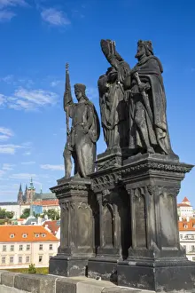 Drucke von Bild der Heiligen Norbert von Xanten, Václav und Sigmund sowie Karlbrücke (Karlův most), Prag, Tschechische Republik Tschechische Republik Drucke: Bild der Heiligen Norbert von Xanten, Wenzels und Sigismunds am Karlsbrücke