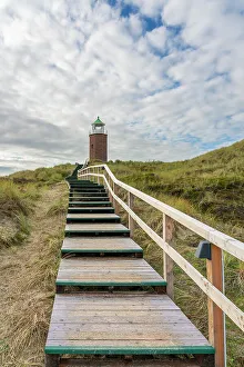 Rotes Kliff Lighthouse Drucke: Steps leading to Rotes Kliff lighthouse