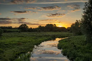 Tom Mackie AWL Photography Drucke: Sunset Reflections, Marston Marsh, Norwich, Norfolk, England