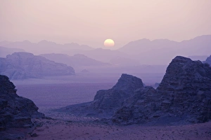 Sunset In The Desert Drucke: Sunset over Wadi Rum