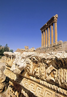 Drucke von Tempel des Jupiter in Ba'albek im Becken Libanon Baalbek Drucke: Tempel des Jupiter