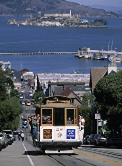 Drucke von Straßenbahn am Hyde Street in San Francisco Kalifornien USA Kalifornien Drucke: Straße am Hyde Street