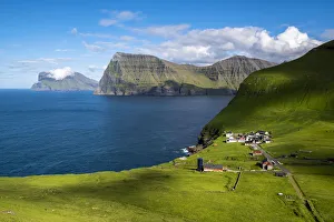 Drucke von Dorf Trollanes, Insel Kalsoy, Dänemark, Färöerinseln Dänemark Drucke: Dorf Trollanes, Insel Kalsoy, Dänemark/Färöer-Inseln