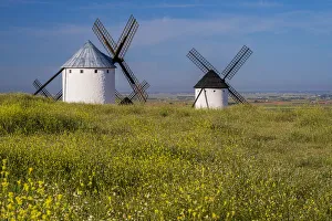 Traditional Spanish Windmill Drucke: Typical windmills, Campo de Criptana, Castilla-La Mancha, Spain