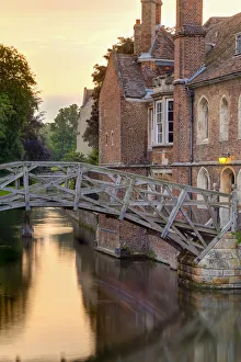 Cambridge Drucke: Großbritannien, England, Kamerausstattung von Cambridge - Queen's-College-Brücke über den Fluss Cam