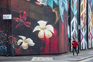 Großbritannien (UK), England ,London ,Hackney und Shoreditch im König Johannes Gericht haben Street Art von Busk