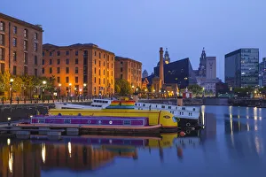 Vereinigtes Königreich, England, Merseyside-Länder umfassend Liverpool und der Hafen von Salthouse-Dock. Blick auf den Anblick des Docks