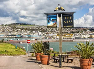 Ein Blick auf Teignmouth von der Dörfer Schalden in Devon im Vereinigten Königreich