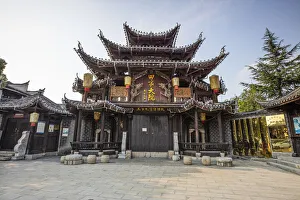 Chinesisch Drucke: Vorderseite eines traditionellen Hauses in Zhangjiajie im Bezirk Wulingyuan im Landkreis Hunan in Südchina