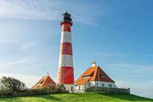 Eiderstedt Peninsula Germany Drucke: Westerheversand lighthouse against sky