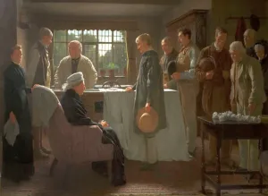 Drucke von Künstlerin/Künstler : Hayllar, James Titel : Der alte Meister Datum : 1883 Ursprüngliche Medien und Größe : Öl auf Leinwand , 111,8 x 160 cm James Hayllar Drucke: Der alte Meister