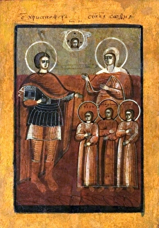 Nottingham Art Gallery Drucke: Head of Christ with Figures of Saints