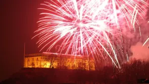 Nottingham Drucke: Nottinghamer Schloss, Feuerwerkabend