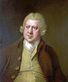 Joseph Wright Of Derby Paintings Drucke: Portrait of Sir Richard Arkwright, by Joseph Wright