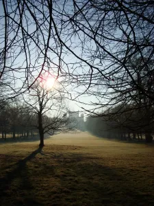 Wollaton Hall am Wintermorgen