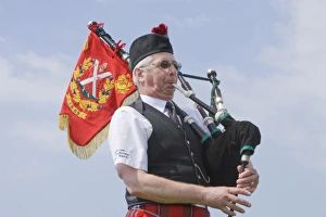 Traditional Scottish Music Drucke: A bagpipe player