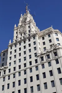 Spanien, Madrid, Telefónica-gebäude auf der Gran Vía