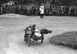 Clarrie Wood und unbekannter Fahrgast (Scotland) 1923 Seitenwagen TT