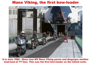 TT Race Pictures Drucke: Manx Viking, the first bow-loader