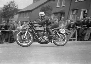 Vintage Bike Photos Drucke: Sid Franklen (AJS) 1952 Junior TT