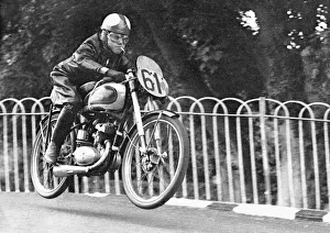 Die Smokin Bantam! Harvey Williams (BSA) im Training, 1952 Ultraleichtgewichtiges TT-Rennen