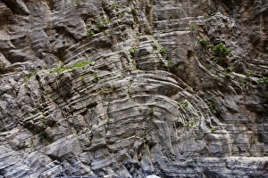 Limestone Cliffs Drucke: Folded strata in high limestone cliffs
