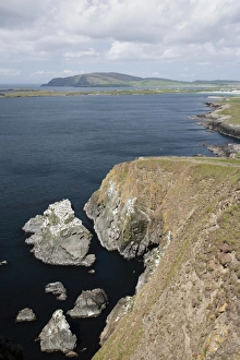 European Rocky Coastlines Drucke: View of coastline with sea stack and cliffs