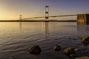 River Severn Views Drucke: View of road bridge over river at sunset