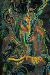 Danita Delimont Abstract Art Drucke: Abstract design with a human face